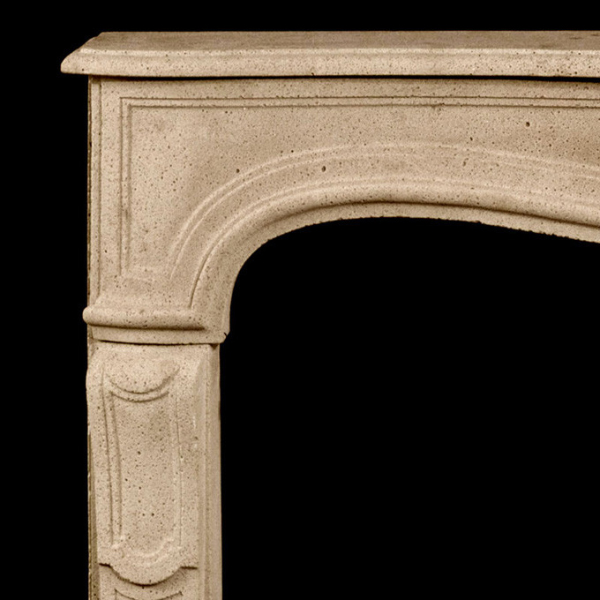 Upper left corner detail of Louis XV Marble Fireplace mantel