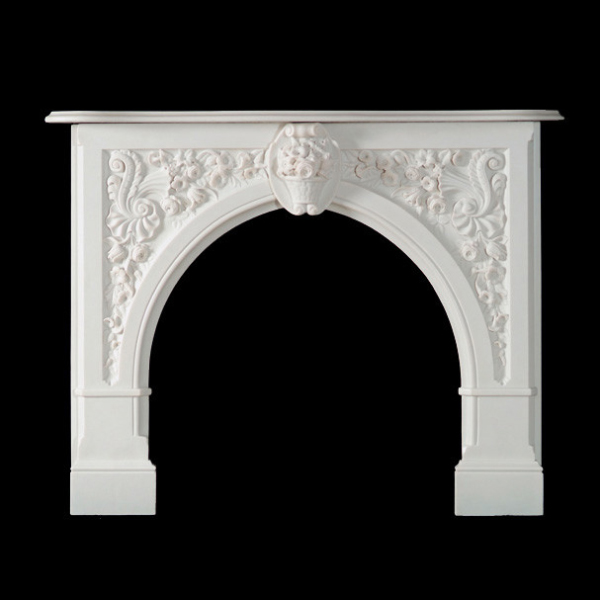 antique marble fire surround with basket centerpiece