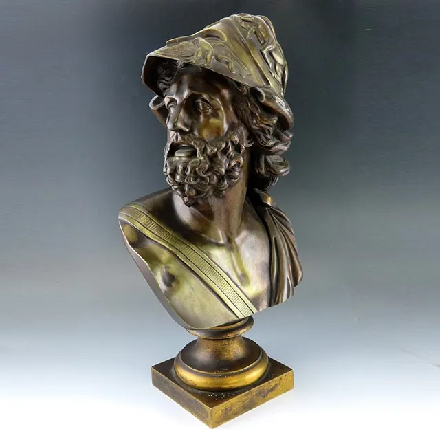 bronze Ajax Sculpture capturing intense expression and heroic posture