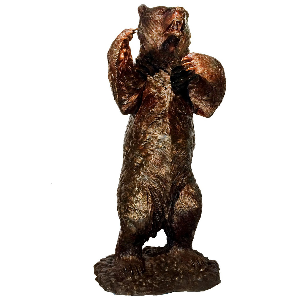bronze Large Bear Garden Ornament standing bear