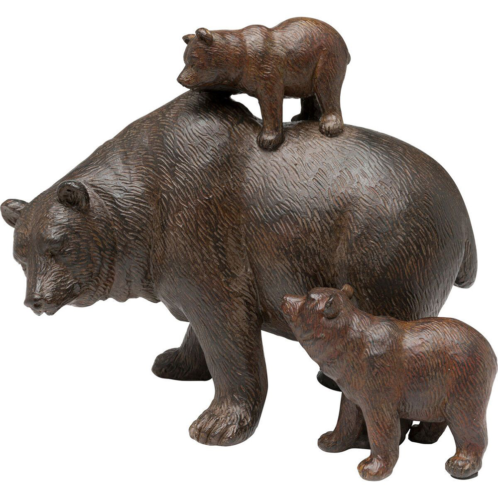 bronze Large Bear Garden Ornaments family group
