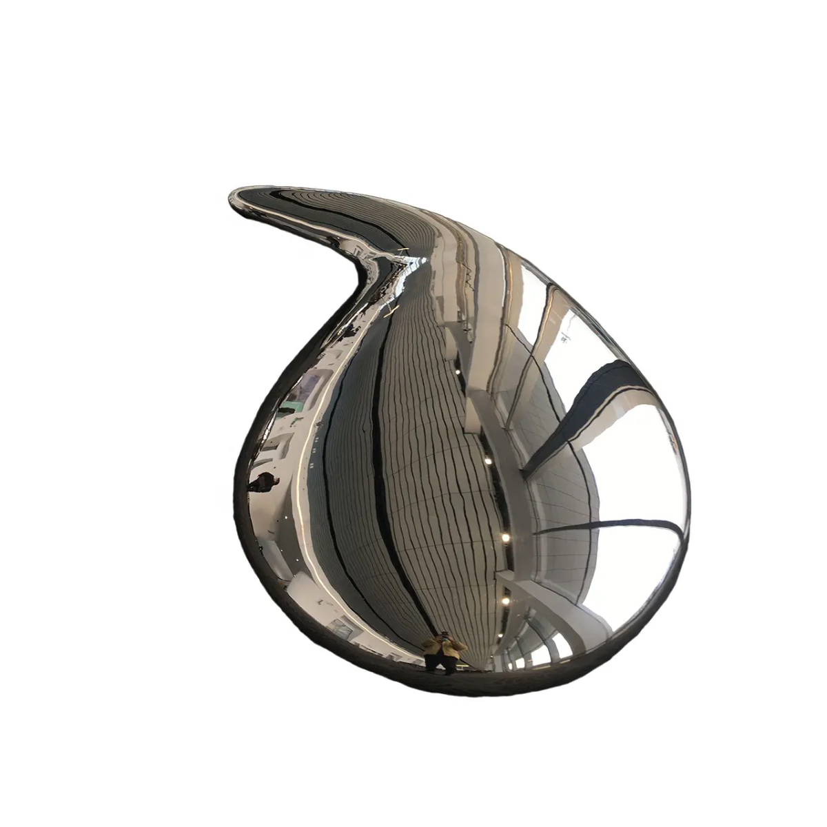 curved polished steel sculpture