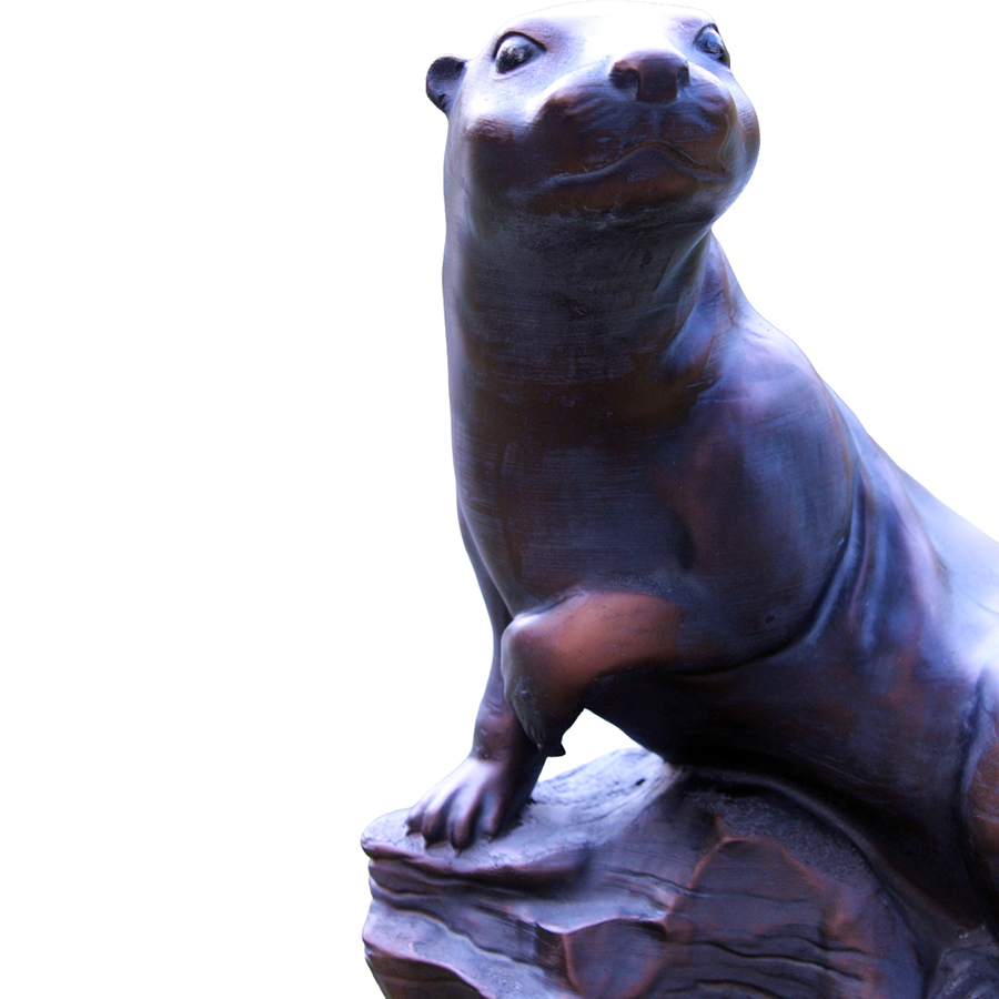 life size bronze Otter Lawn Ornament