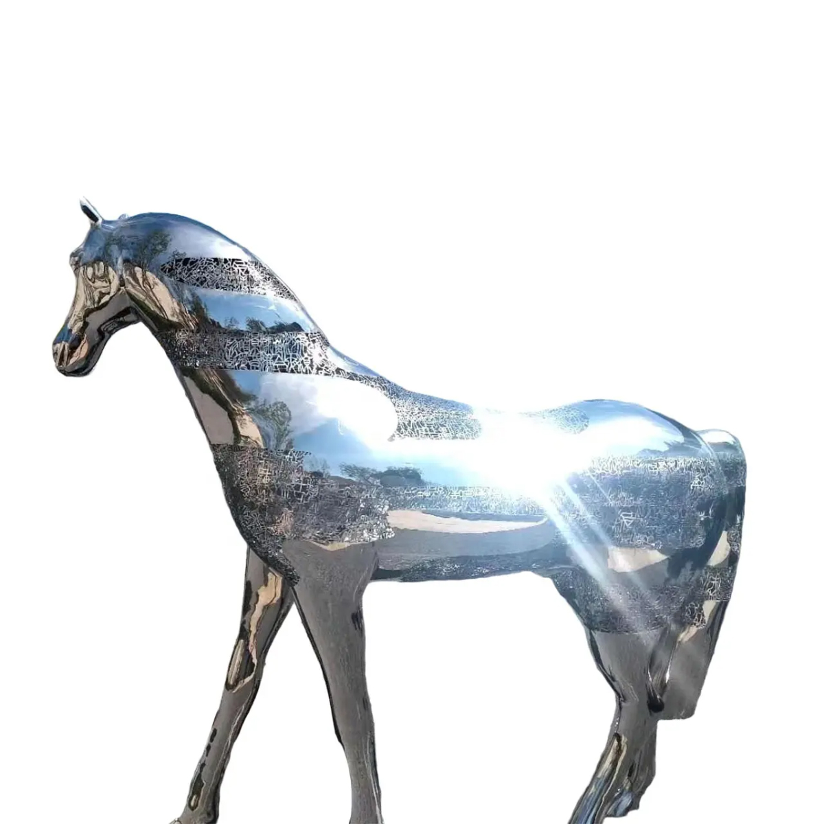 modern Stainless Steel Horse Statue