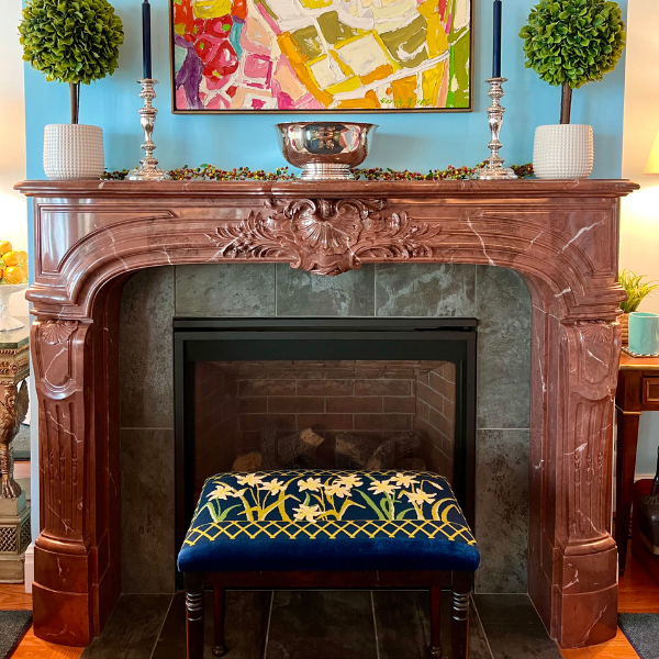 red marble Marble Mantel for Fireplace