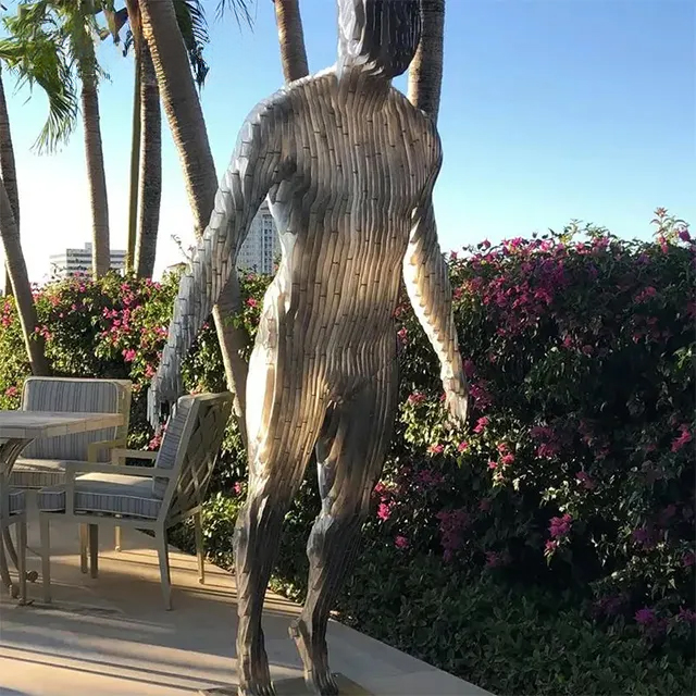 stainless steel Disappearing Sculpture in a male form