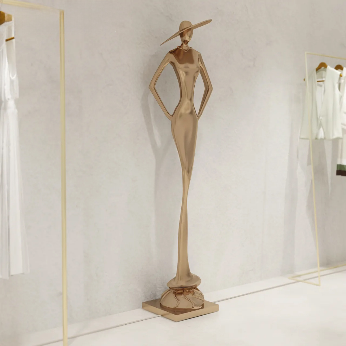 stainless steel Metal abstract Lady Statue