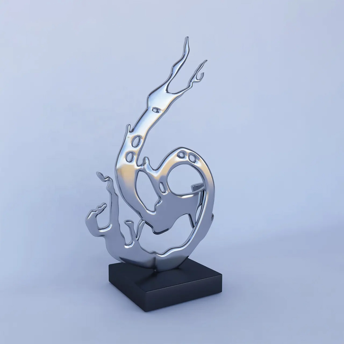 stainless steel Water Splash Sculpture with sleek fluid design