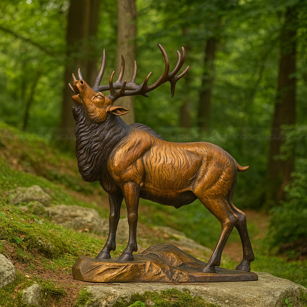 3.1 bronze elk bugle statue outdoor