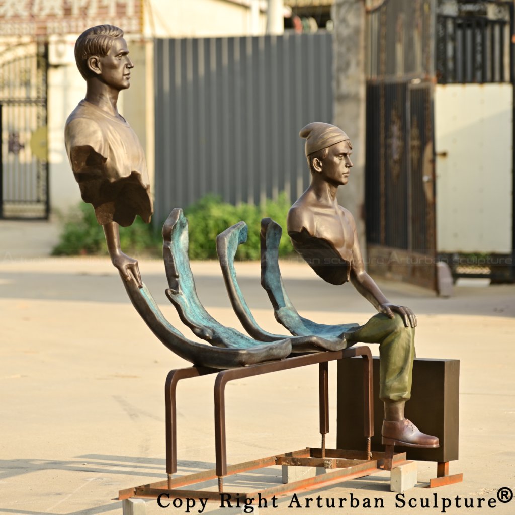 4-Bruno Catalano sculpture in bronze with missing body sections