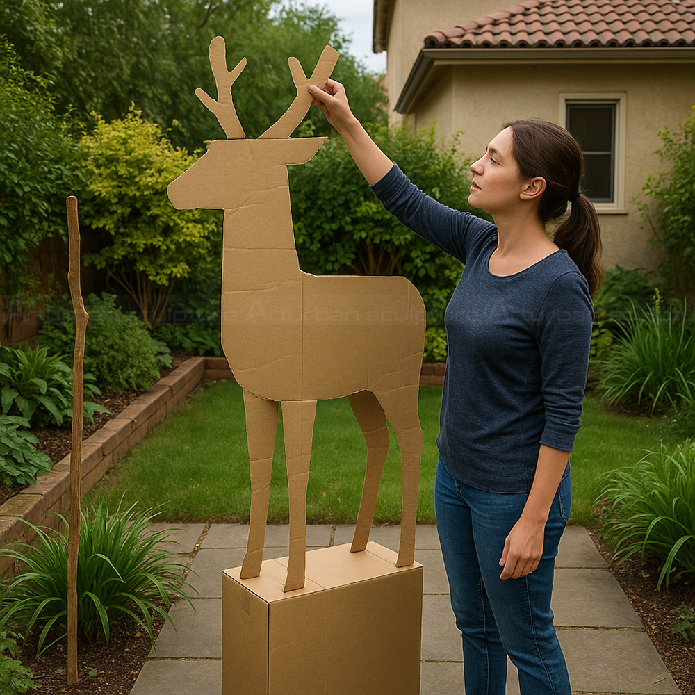 4.4.3 Use cardboard boxes to simulate the presence of deer sculptures