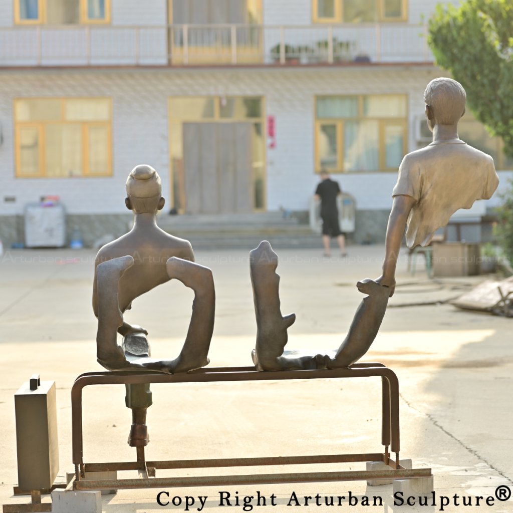 6-Back perspective of Bruno Catalano sculpture in bronze