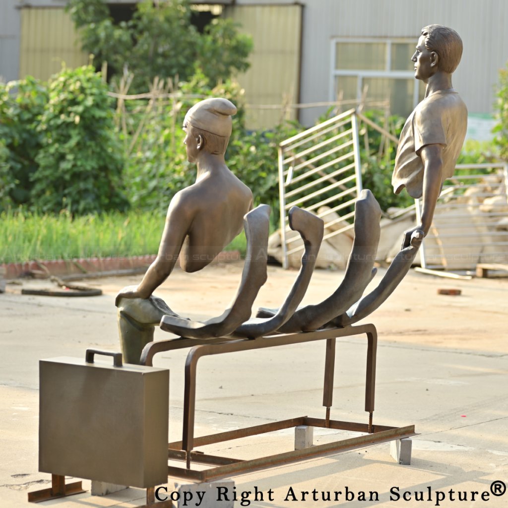 8-Bruno Catalano sculpture in bronze, showing fragmented figures