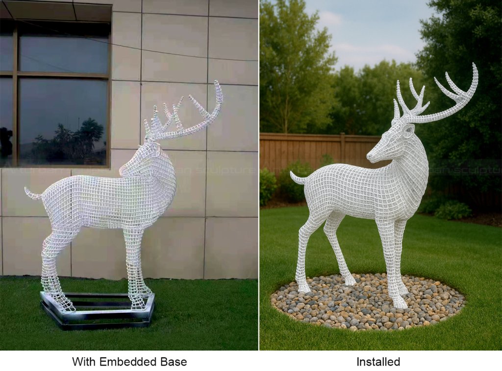 8.3.1 Wire reindeer sculpture with metal base