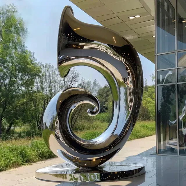 Abstract Musical Instrument Sculpture crafted in stainless steel