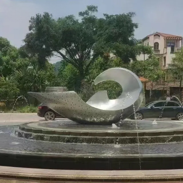 Contemporary stainless steel Abstract Wave Sculpture