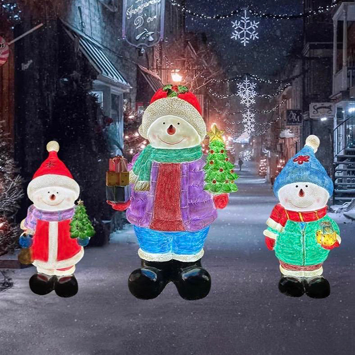 Fiberglass 3 Snowman Outdoor Decoration