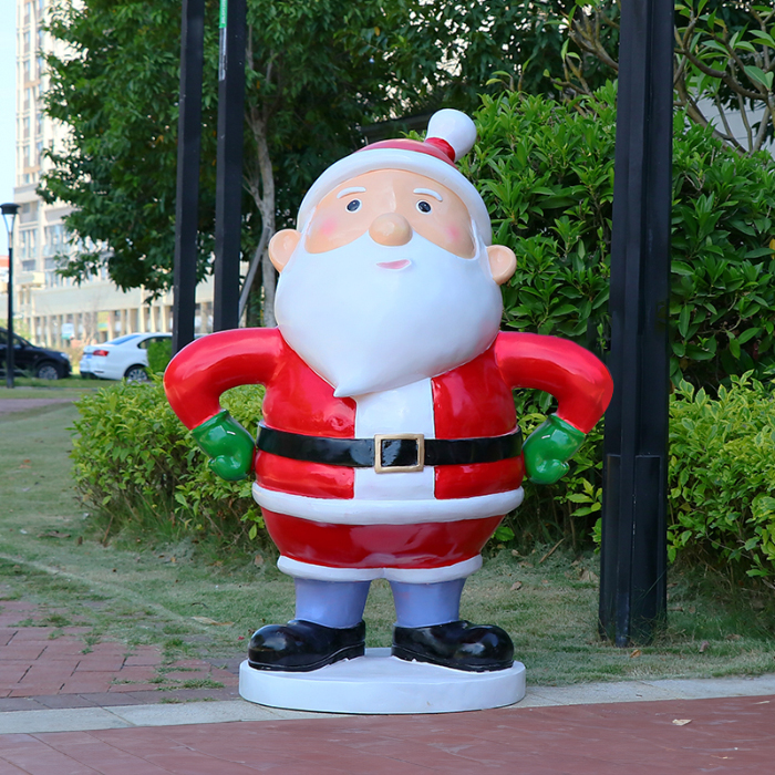 Fiberglass Santa Statue Decoration with hands on hips