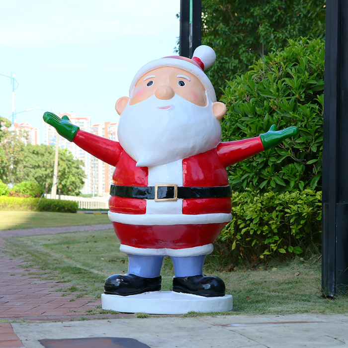 Fiberglass Santa Statue Decoration with open arms