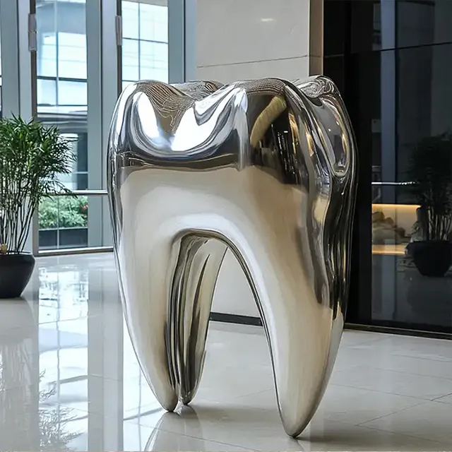 Giant Tooth Statue made of stainless steel