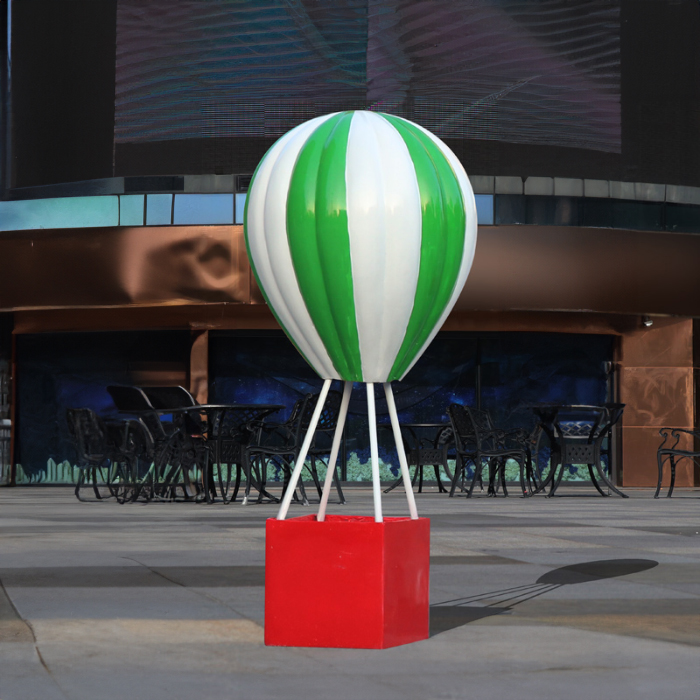 Green and white striped fiberglass Christmas Balloon Sculpture