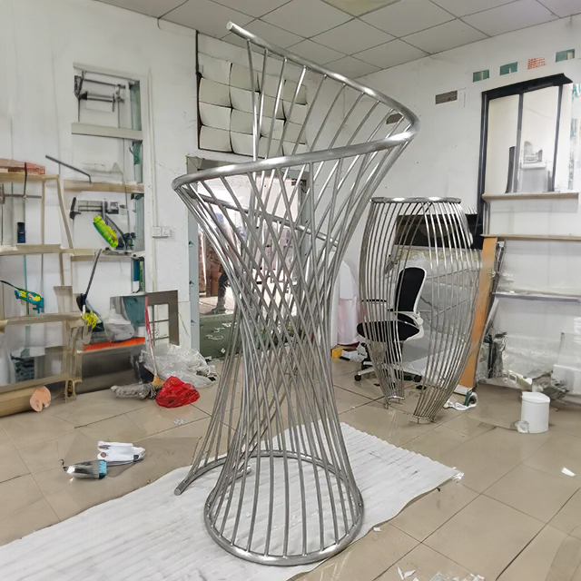 Large stainless steel Metal Spiral Sculpture