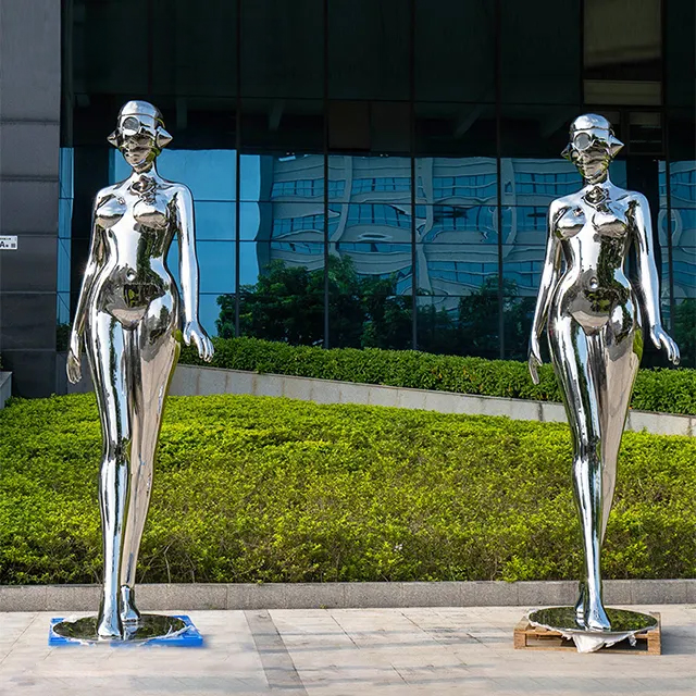Life Size Robot Statue of a female figure