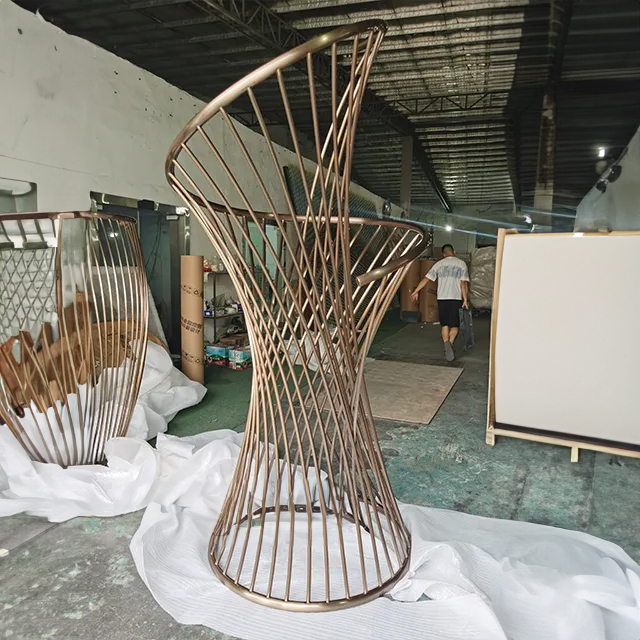 Metal Spiral Sculpture with stainless steel twisted rods