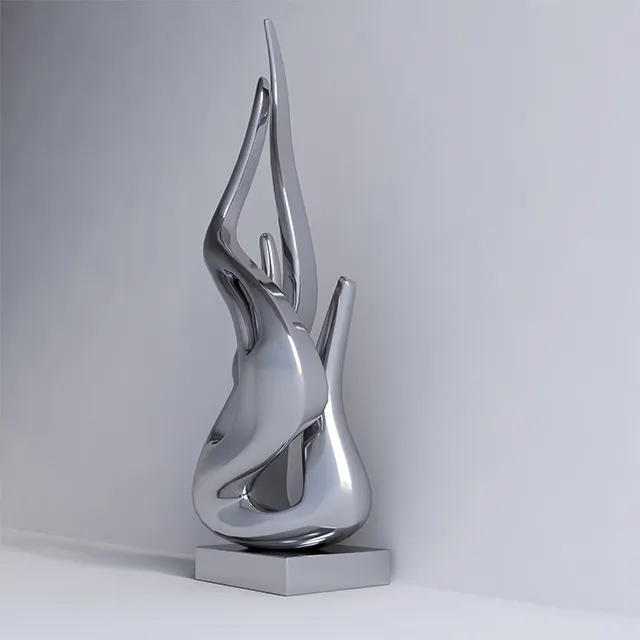 Mirror polished Abstract Metal Garden Art sculpture