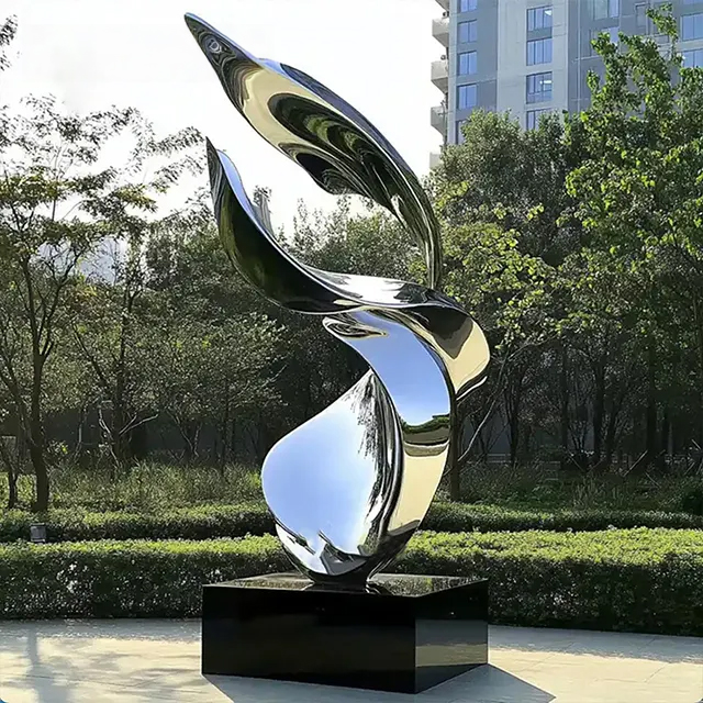 Outdoor Stainless Steel Ribbon Sculpture