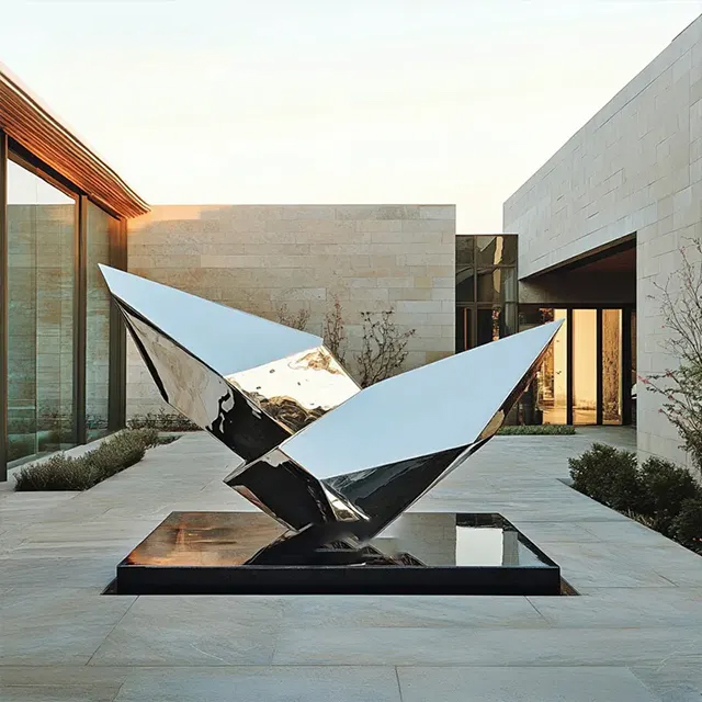 Outdoor stainless steel Geometric Form Sculpture
