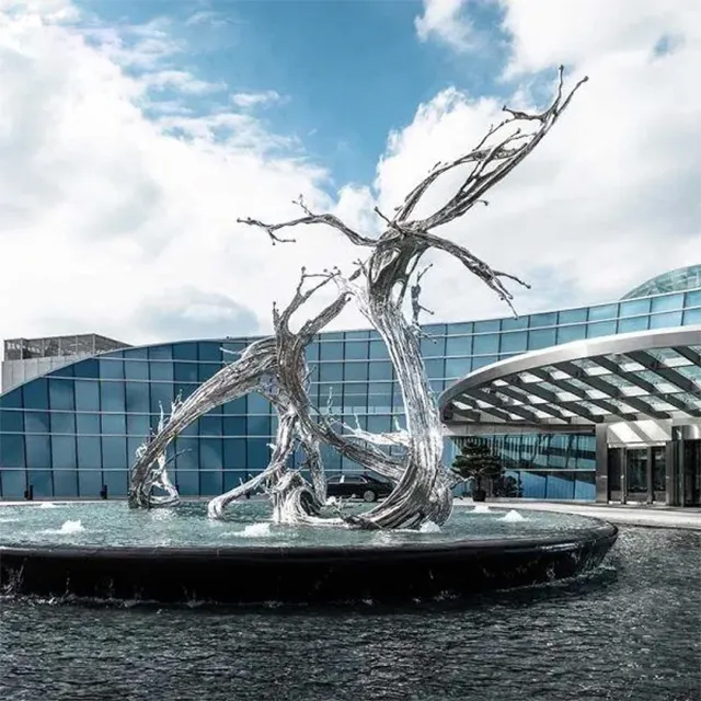 Outdoor stainless steel Water Splash Statue