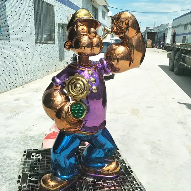 Outdoor view of Jeff Koons-inspired Popeye sculpture