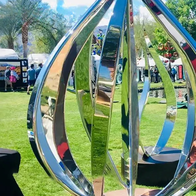 Polished Stainless Steel Abstract Statue