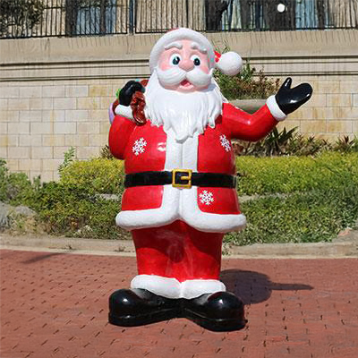 Santa Claus sculpture in red outfit