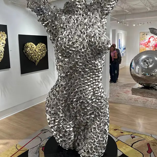 Sculpture of Female Torso in stainless steel