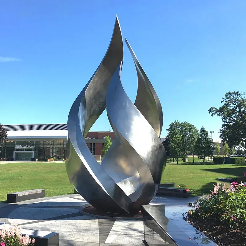 Stainless Steel Flame Garden Sculpture