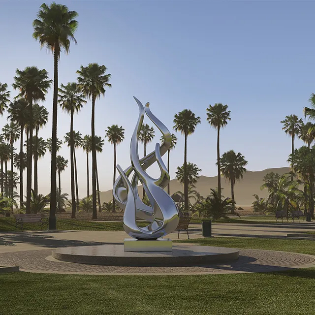 Stainless steel abstract sculpture outdoor