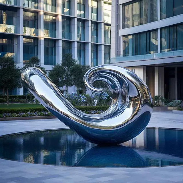 Stainless steel wave sculptures for sale