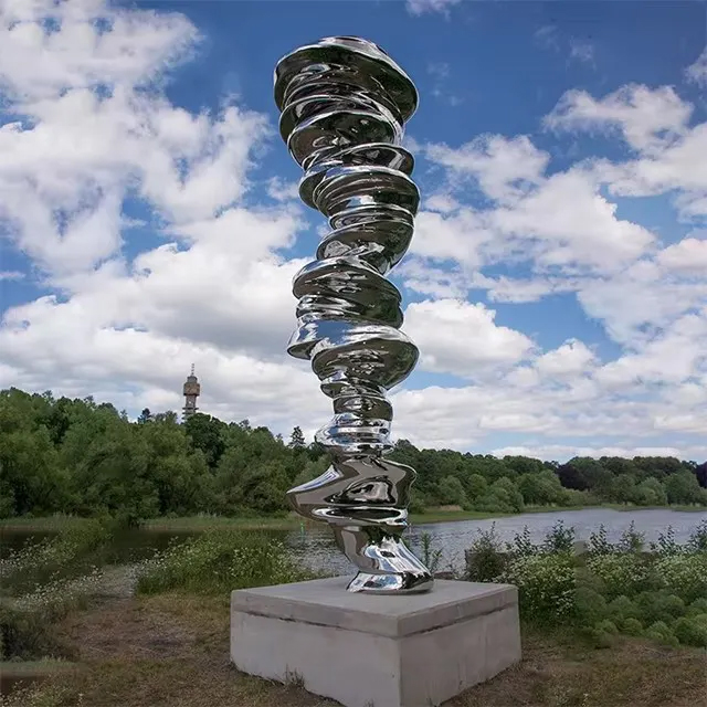 Twisted Sculpture made of stainless steel