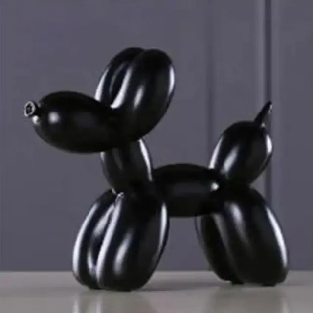 black Balloon Puppy Sculpture crafted from stainless steel