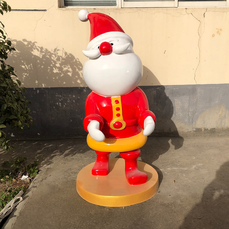 fiberglass Large Outdoor Santa Statue features a cute Santa
