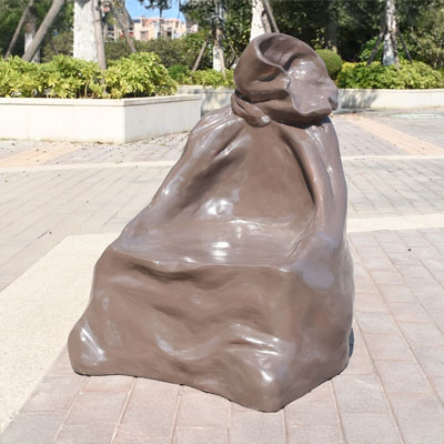 fiberglass Santa Sack Ornament sculpture with tied top design