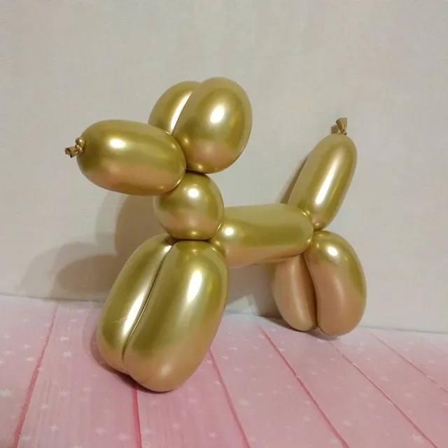 gold Balloon Puppy Sculpture crafted from stainless steel