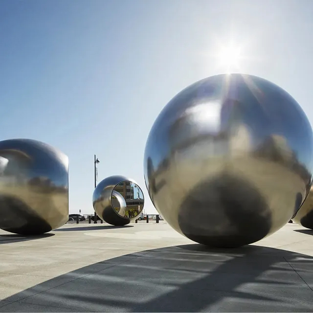 large Stainless Steel Sphere Statue Outdoor artwork