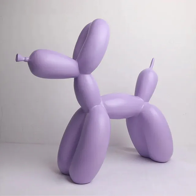purple Balloon Puppy Sculpture made of stainless steel