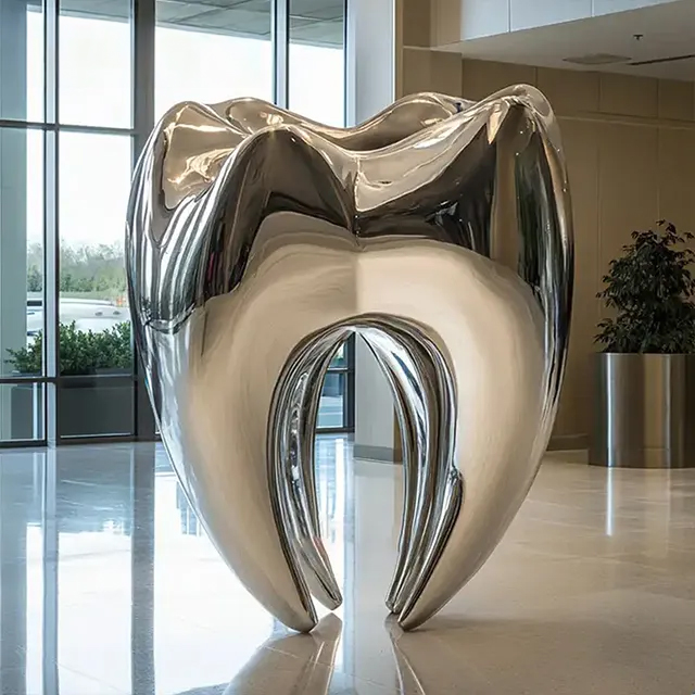 stainless steel Giant Tooth Sculpture indoor