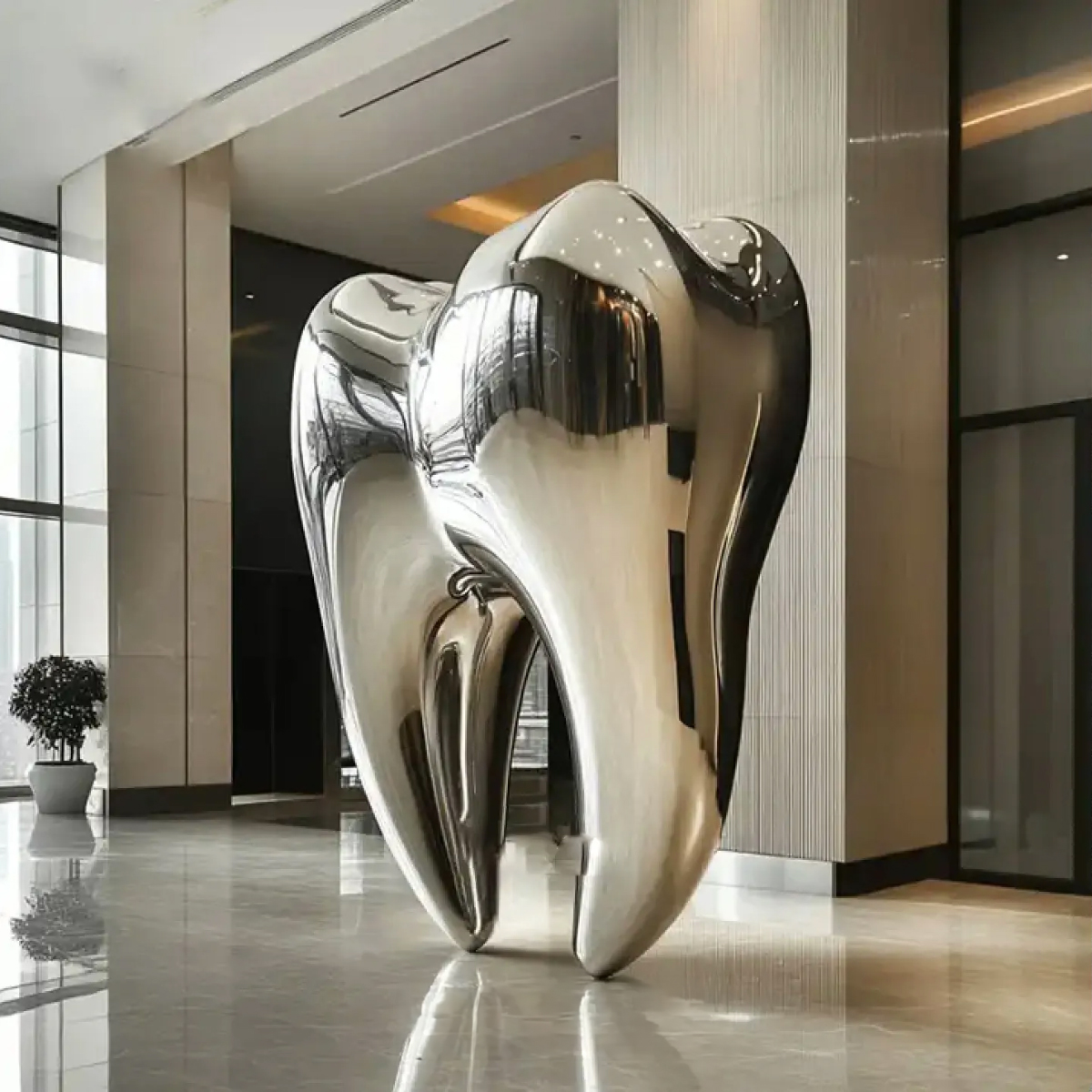 stainless steel Giant Tooth Sculpture