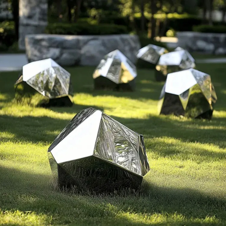 stainless steel Metal Rock Statue