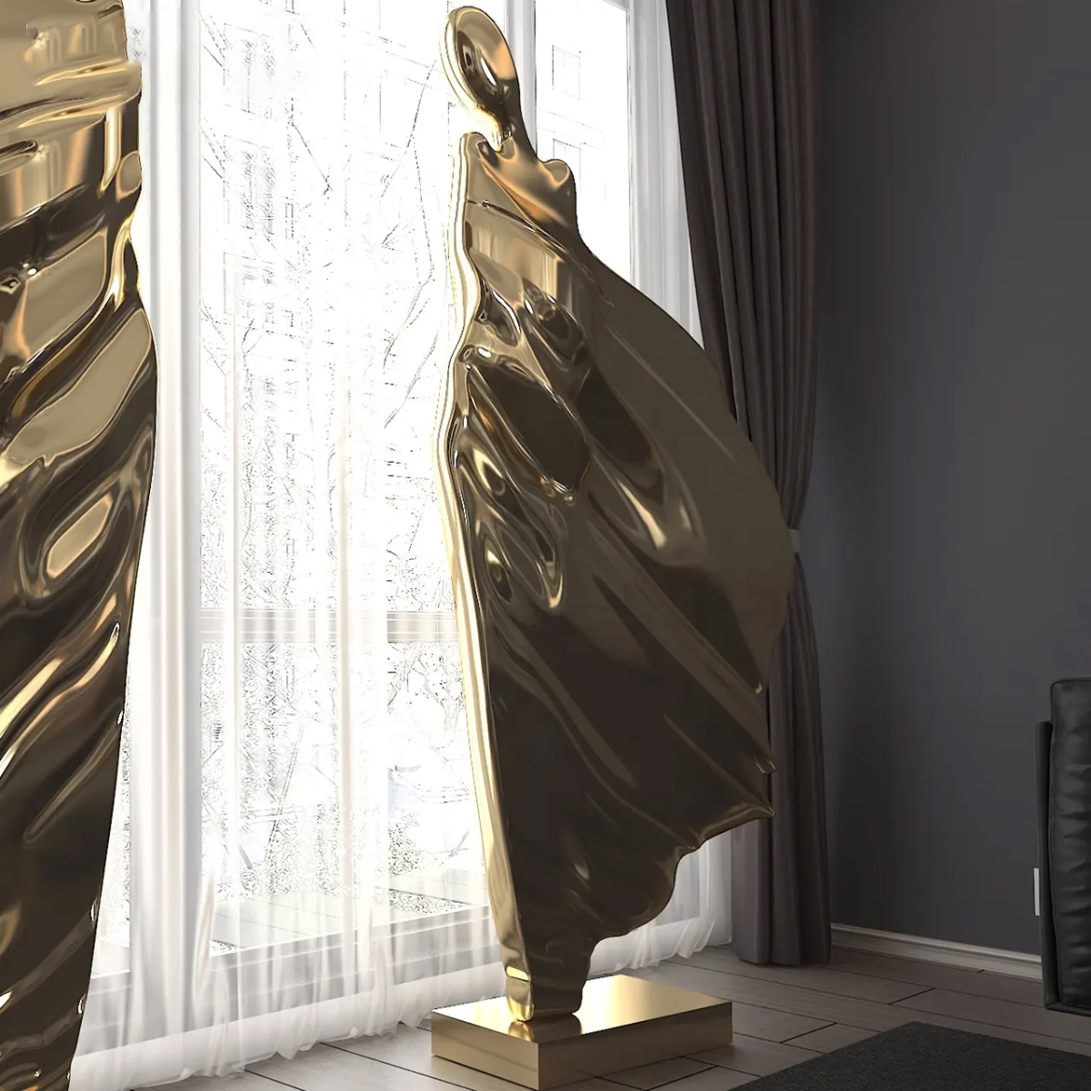 stainless steel Sculpture Female Figure with dynamic form